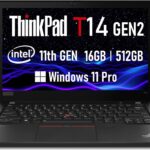 Refurbished Lenovo ThinkPad T14 Gen 2 Business Laptop: 14" FHD, Intel Core i5-1145G7, 16GB RAM, 512GB SSD - Windows 11 Pro